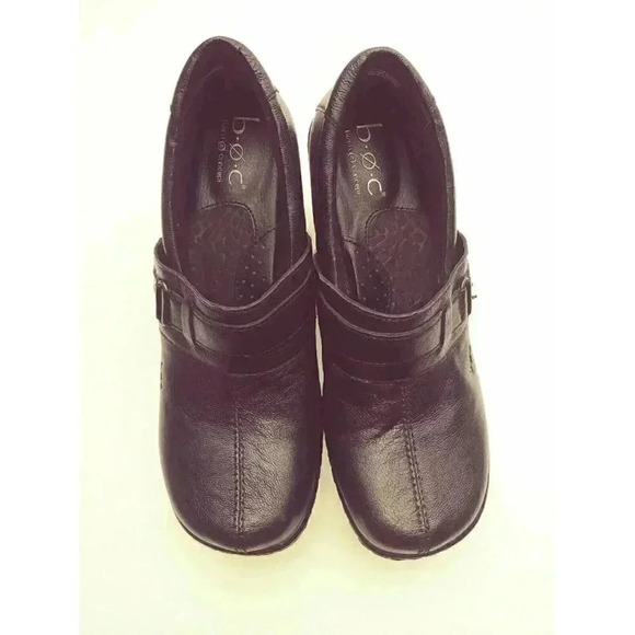 BOC Born Concept Womens Black Clog Leather Slip on Shoes Sz 8 M - Picture 1 of 11